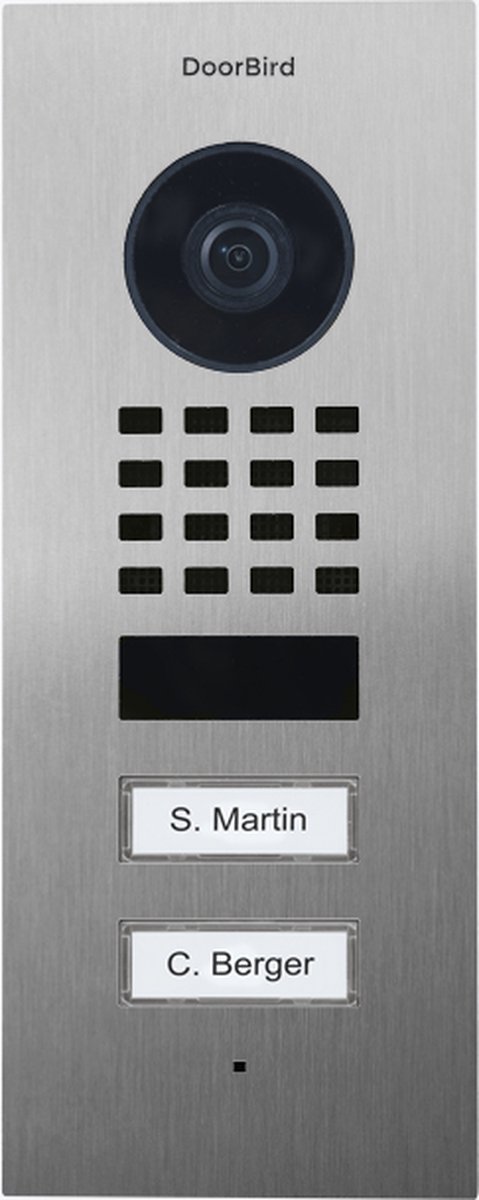 DoorBird D1102V Unterputz Interphone vidéo IP Wi-Fi, Ethernet Station extérieure acier inoxydable V2A (brossé)