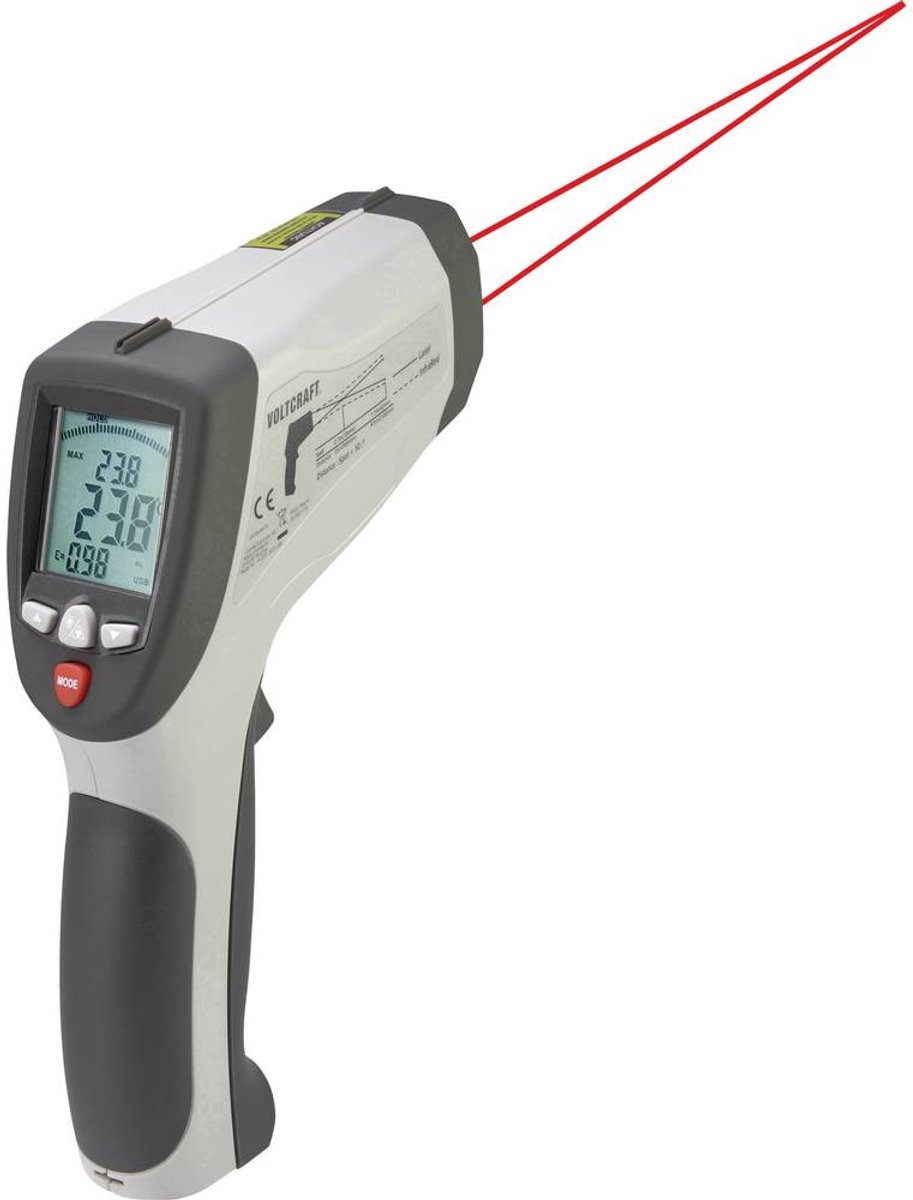 VOLTCRAFT IR 2201-50D USB Thermomètre infrarouge Optique 50:1 -50 - 2200 °C pyromètre