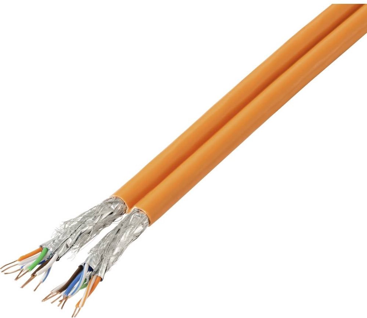 TRU COMPONENTS TC-13577064 Câble réseau CAT 7 S/FTP 4 x 2 x 0.24 mm² + 4 x 2 x 0.24 mm² orange 100 m