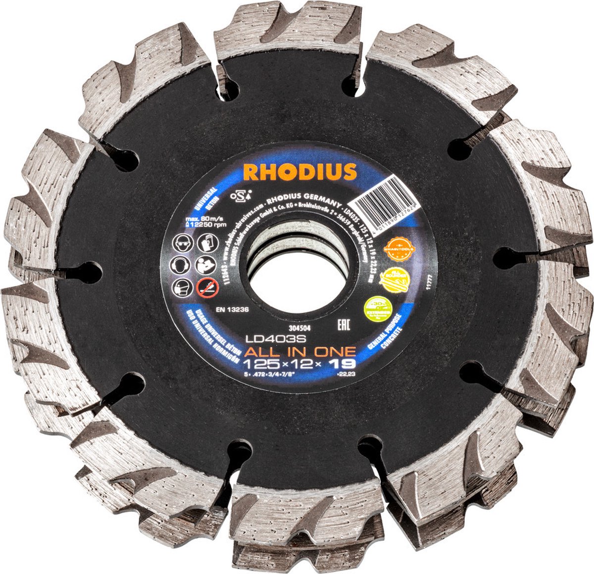 Rhodius 304504 Disque à tronçonner diamanté 125 mm 1 pc(s) Béton