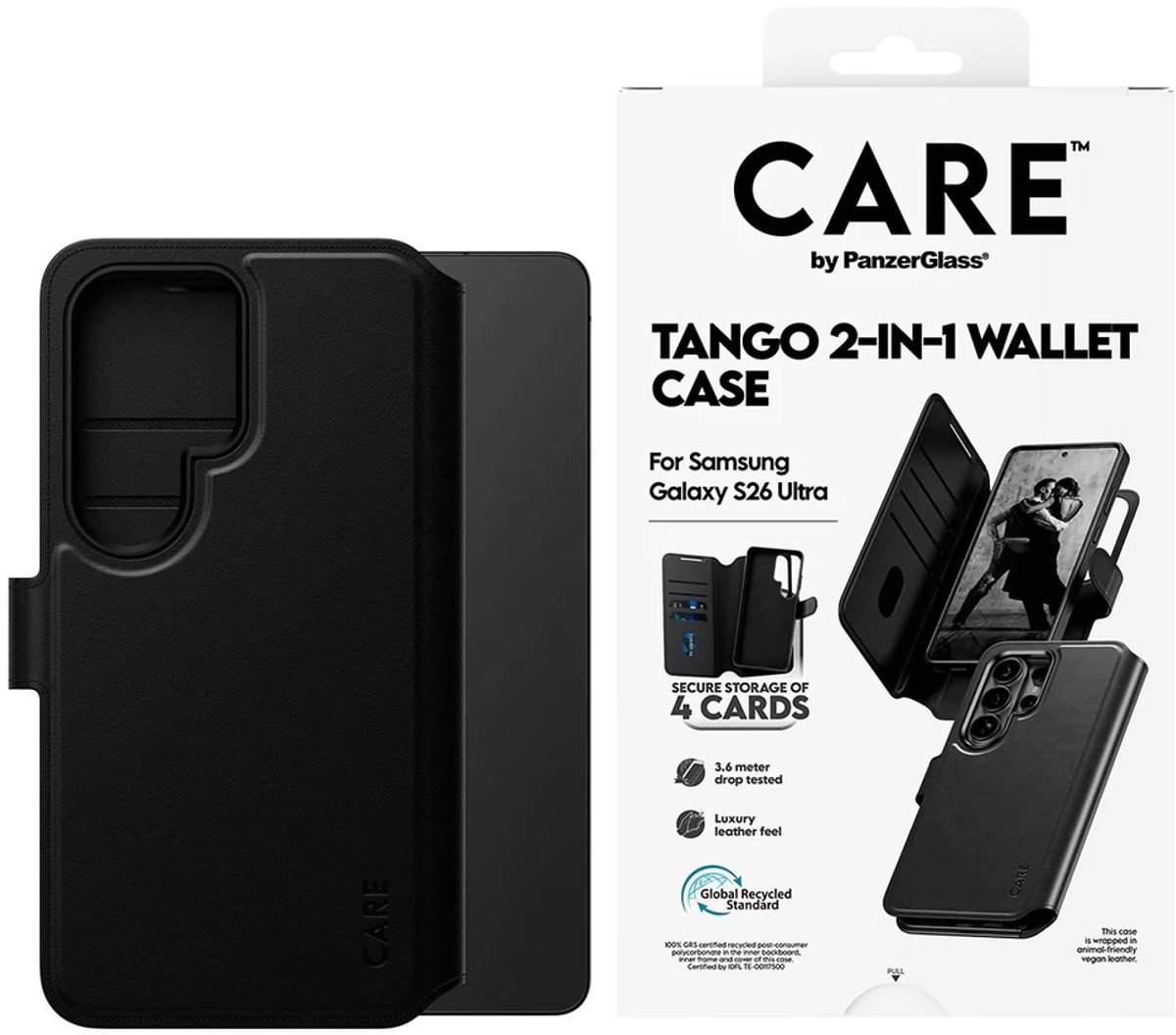 CARE by PanzerGlass Tango 2-in-1 Wallet Case w. Qi Samsung Galaxy S26 Ultra