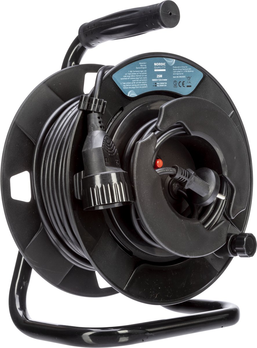 Nordic Quality Cable Reel DK Oneway Outlet H05VV-F.2X1.0.22+3m
