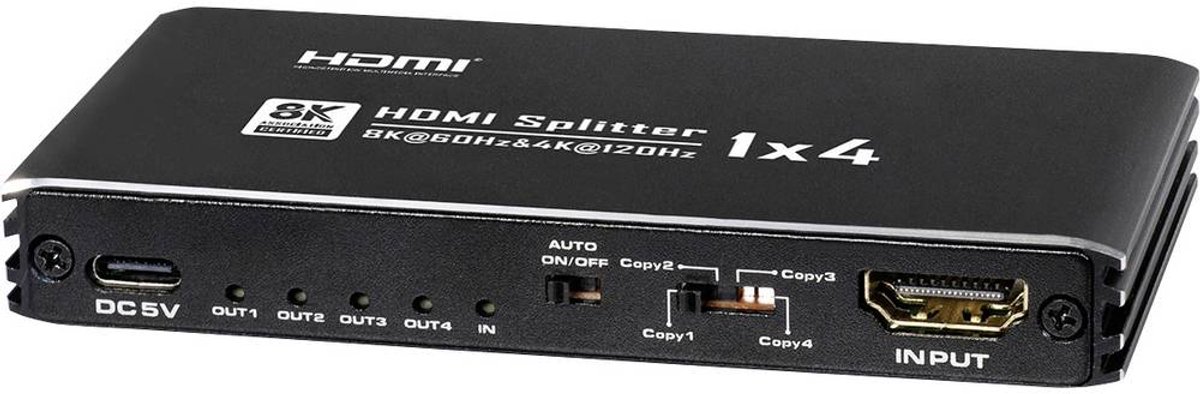 My Wall 8K HDMI Splitter 1 in 4 out Répartiteur HDMI