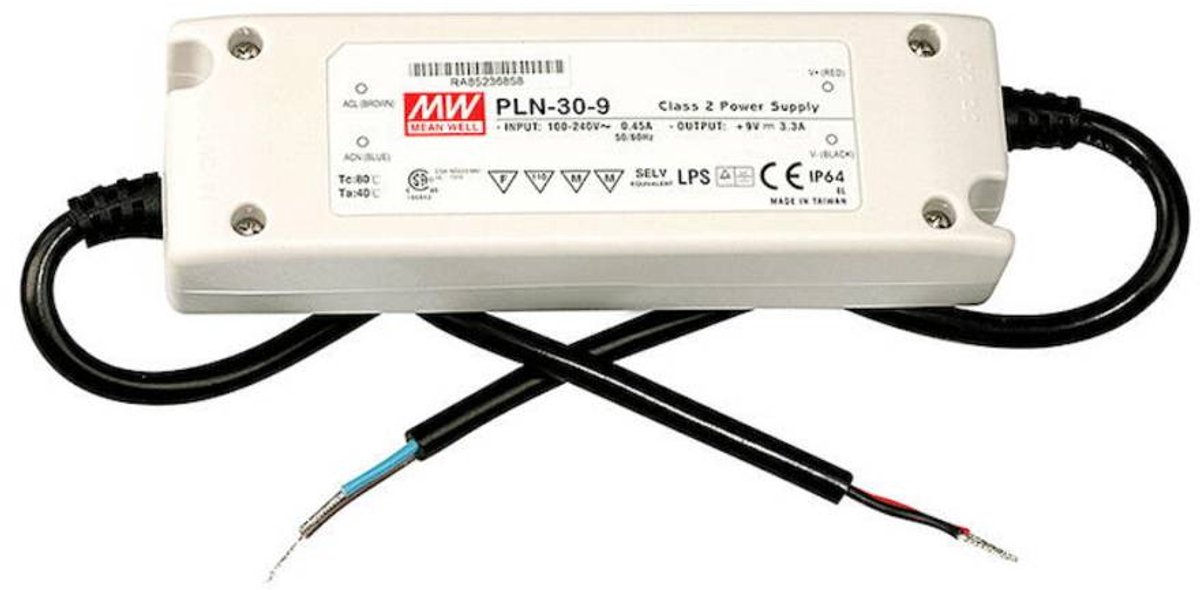 Driver LED MEAN WELL PLN-30-24 60 W 24 V DC 1,25 A Tension fixe/courant constant