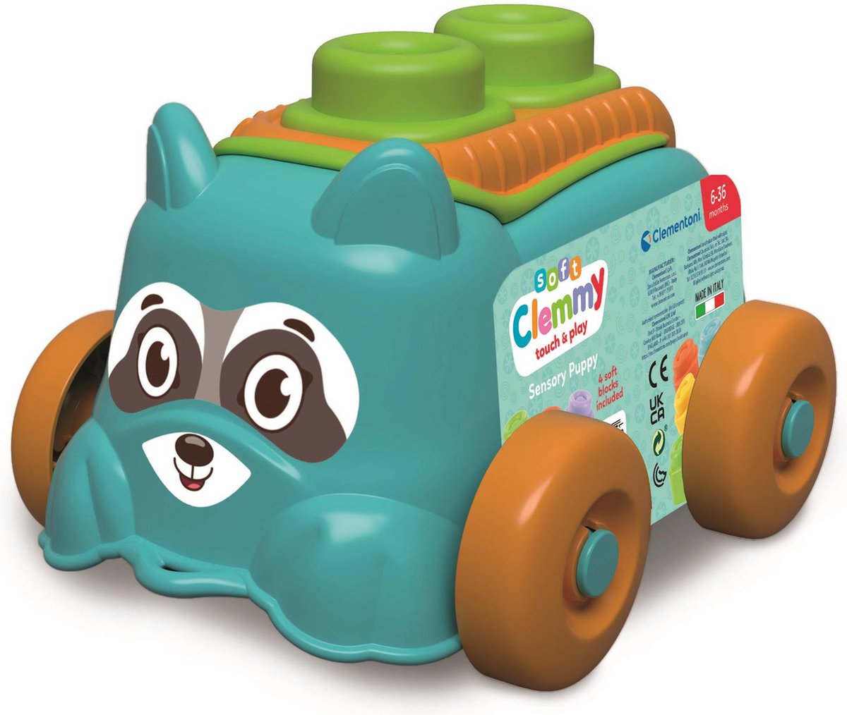Clementoni Baby - Clemmy Sensory Puppy Blue with Soft Blocks 5pcs.