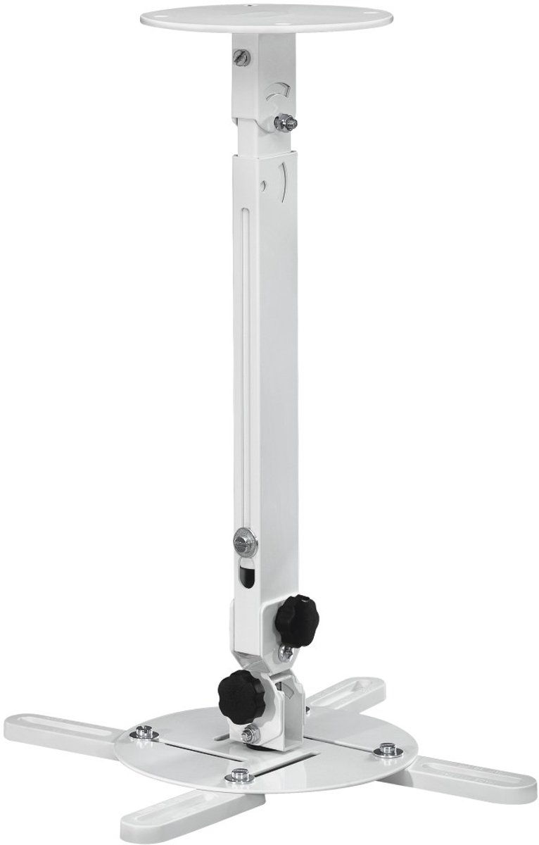 Hama 00220880 Support plafond pour projecteur réglable en hauteur, mobile, inclinable Distance sol/plafond (max.): 635 mm blanc