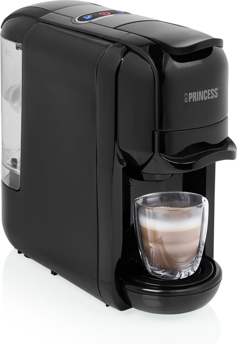 Princess 249452 01.249452.01.001 Machine à capsules noir compatible pad E.S.E, One Touch