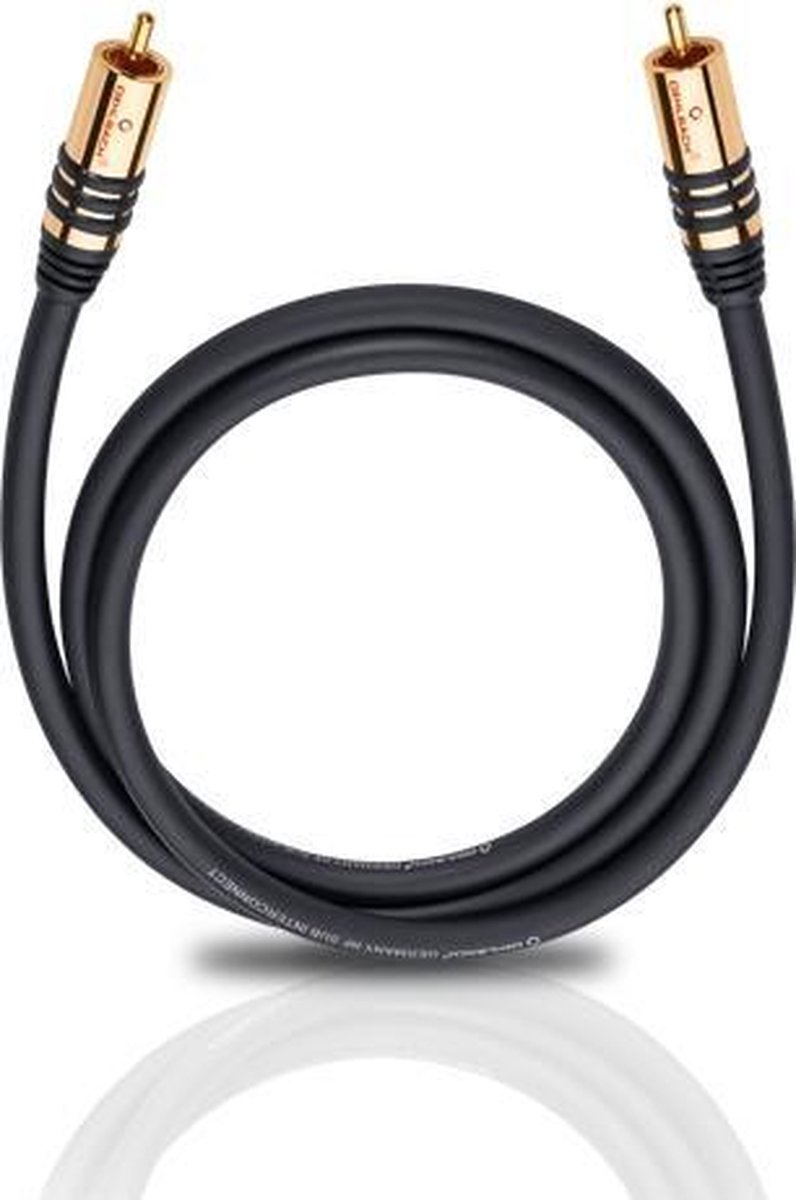 Cinch-RCA audio Câble de raccordement [1x Cinch-RCA mâle - 1x Cinch-RCA mâle] 10.00 m noir contacts dorés Oehlbach NF Sub