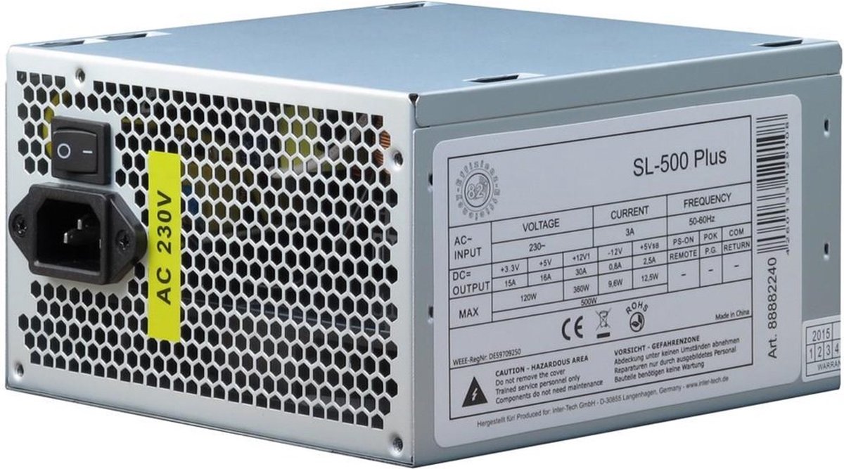 Inter-Tech SL-500 Plus Alimentation PC 500 W ATX