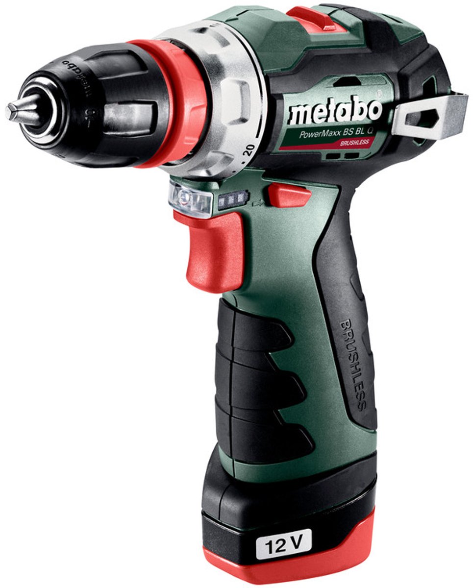 Perceuse-visseuse sans fil Metabo PowerMaxx BS BL Q 601749500 12 V 2 Ah Li-Ion + 2 batteries
