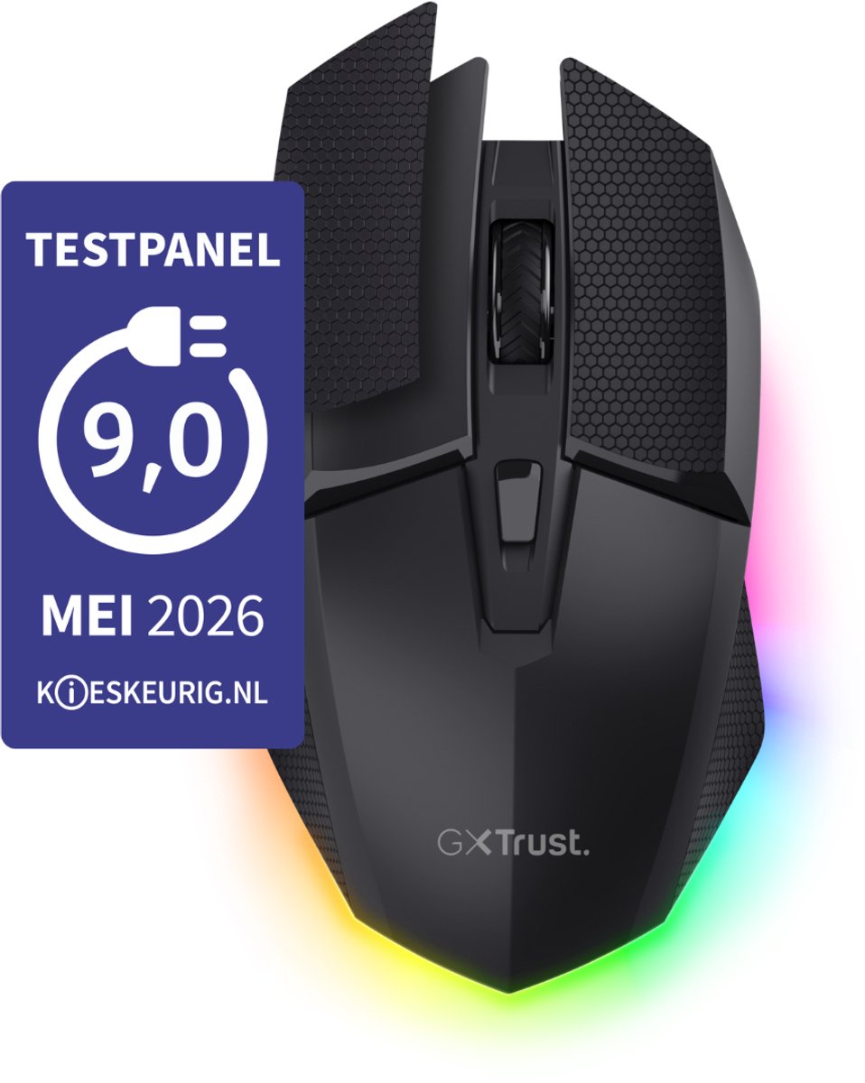 Trust Gaming GXT122 FELOX+ Dual Wireless Gaming Mouse - Gaming Mus - Optisk - 6 knapper - Sort