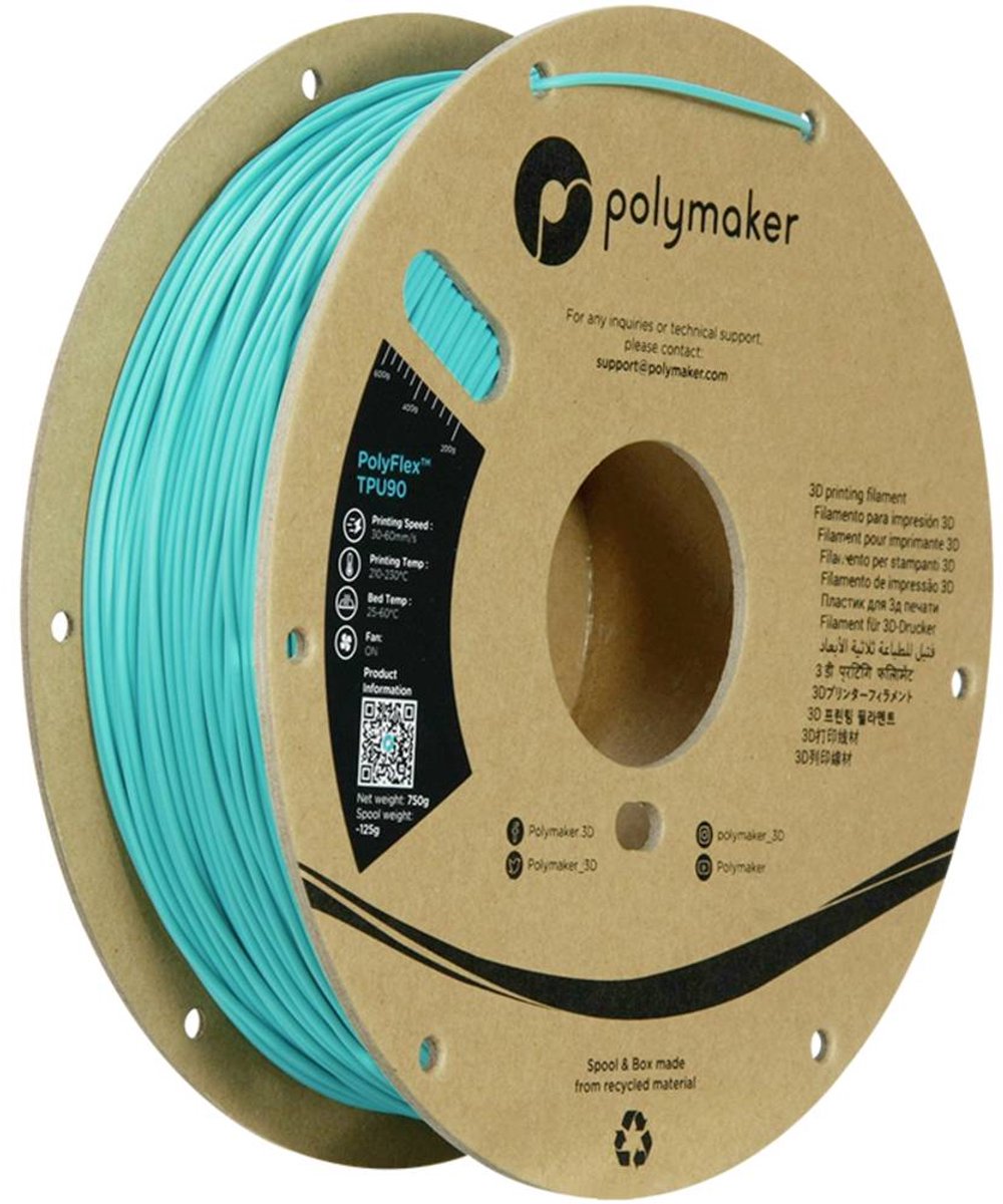 Polymaker PD02005 TPU90 Filament TPU flexible 1.75 mm 750 g bleu-vert PolyFlex™ 1 pc(s)