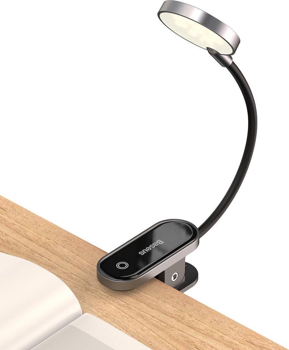Baseus Mini LED-lampe med clips, grå (DGRAD-0G)