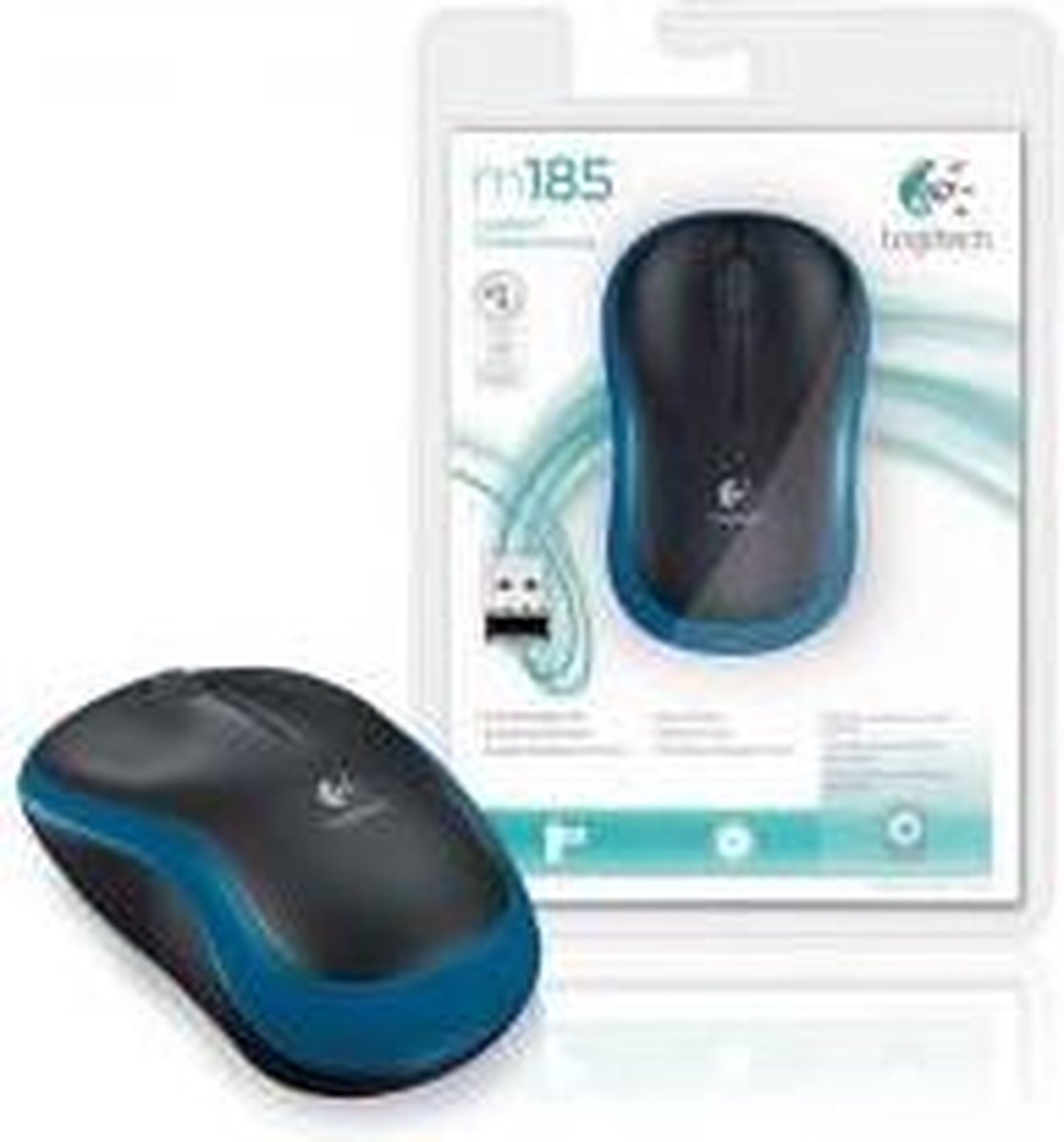 Logitech M185 Wireless - Mus - Optisk - 3 knapper - Blå