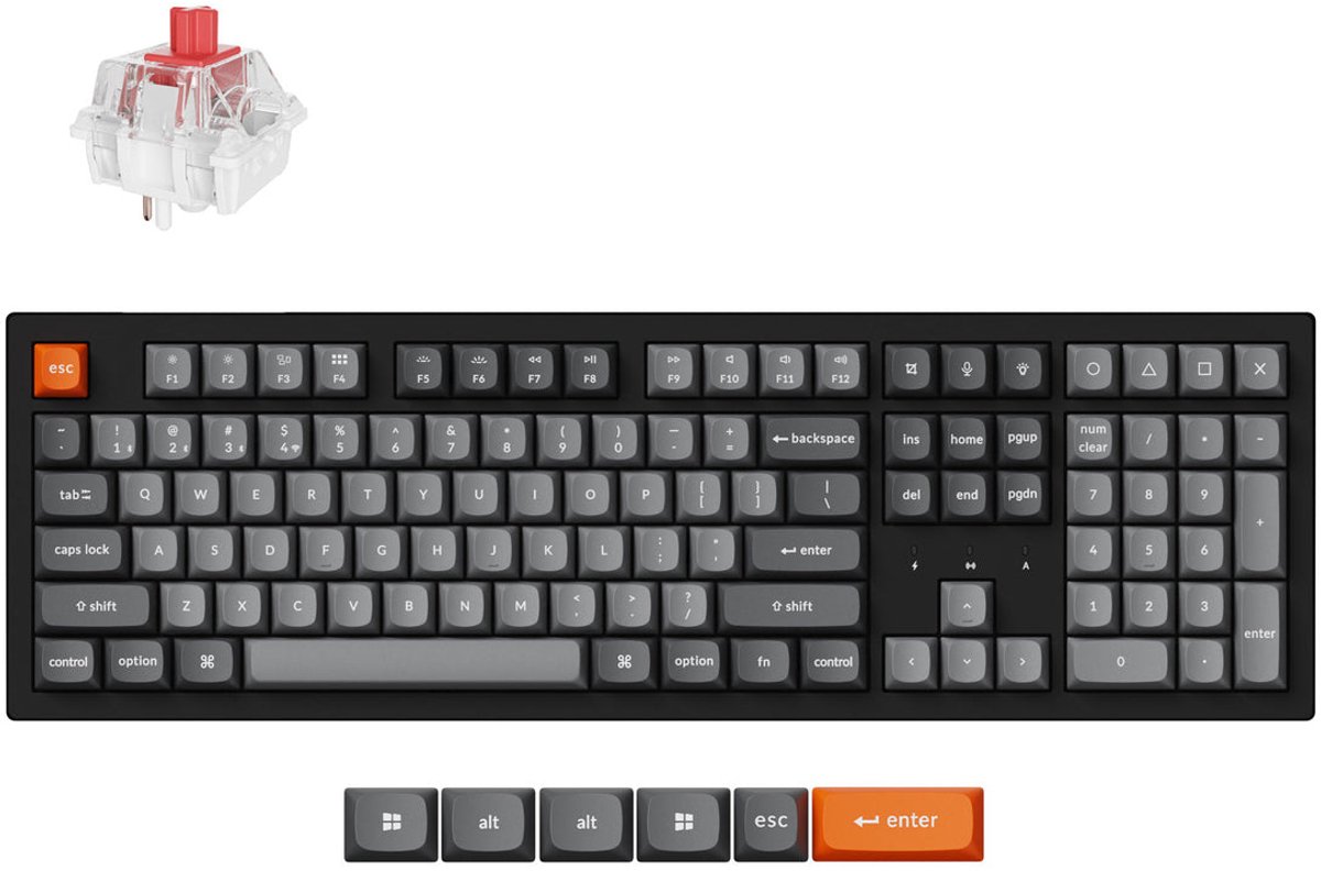 Keychron K10 MAX QMK/VIA Wireless Tri-Mode - Super Red - Gaming Tastatur - Nordisk - Sort