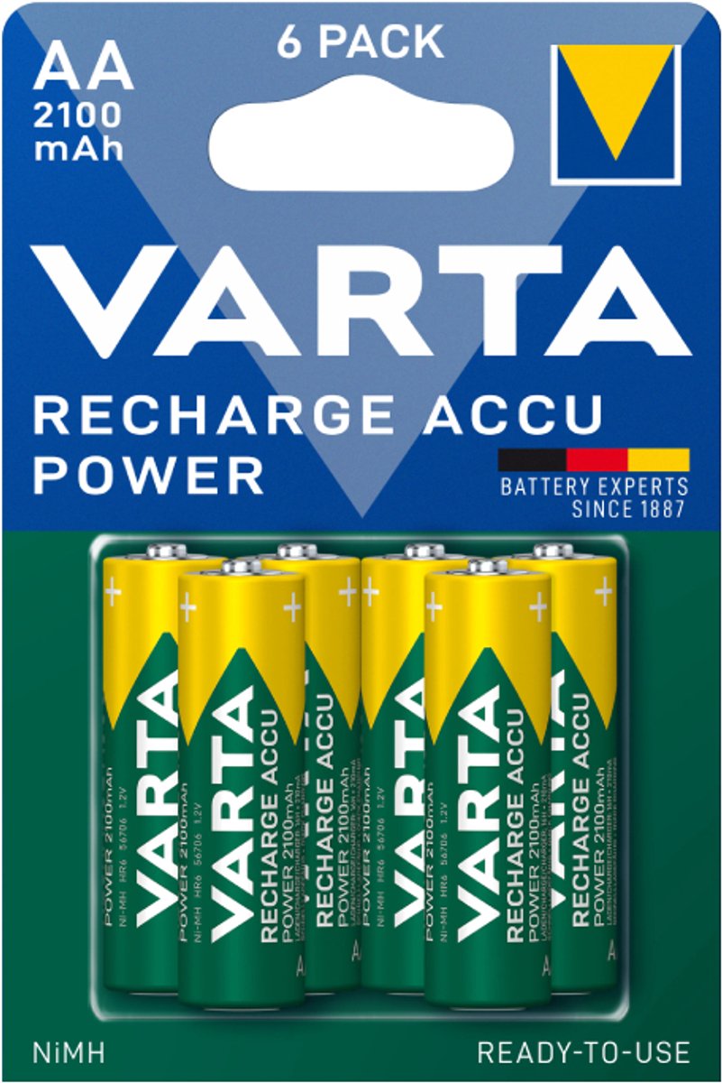 VARTA Recharge Charge Accu Power AA 2100mAh 6 Pack