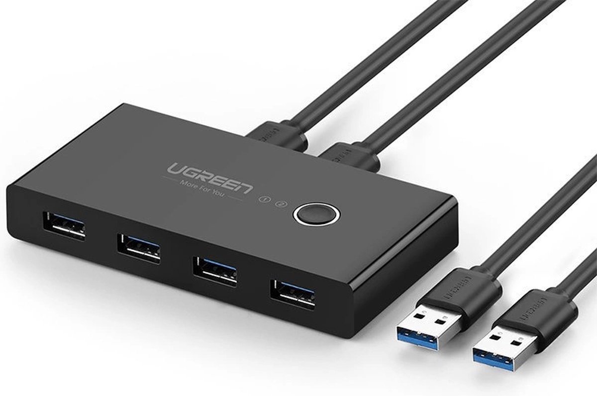 UGREEN switch box HUB switch 4x USB 3.2 Gen 1 USB splitter for two computers black (US216 30768) USB hub - USB 3.2