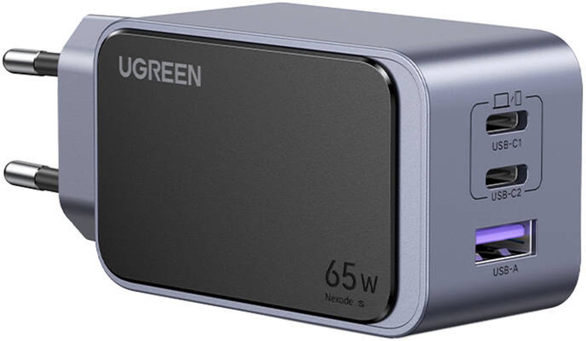 UGREEN Nexode S 65W 3-Port GaN PD Fast Charger (USB-A + 2x USB-C)