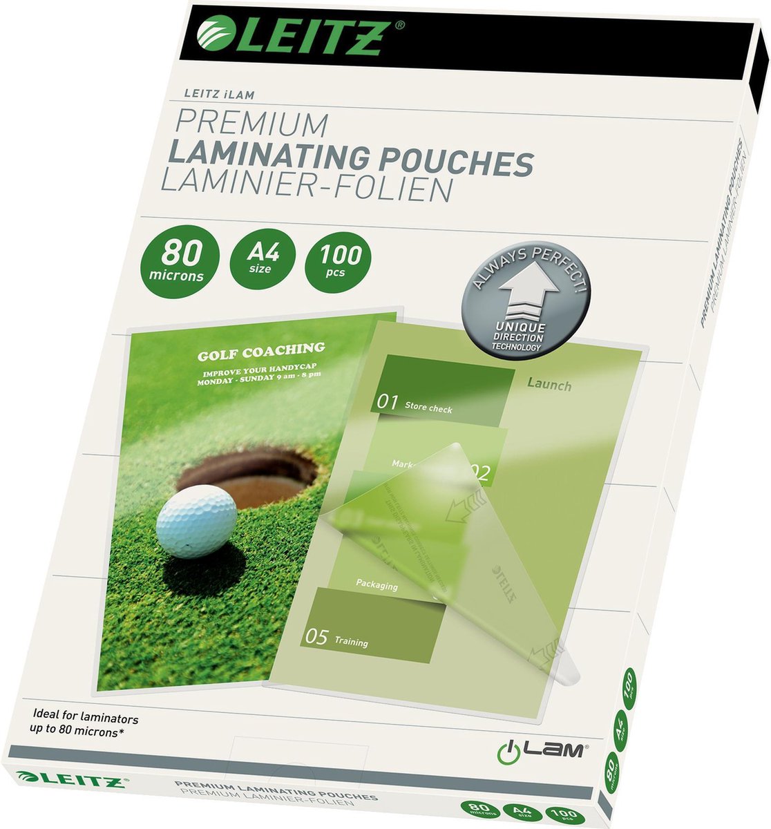 Leitz Lamineringslomme A4 UDT 80 mic. Æske/100