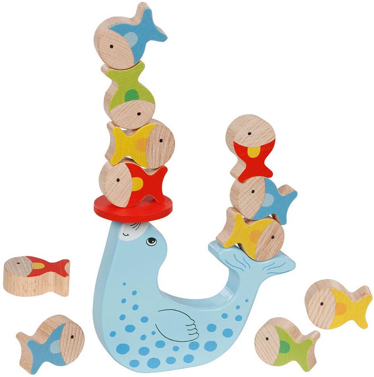 Goki Wooden Balance Game Seals 15 pcs.