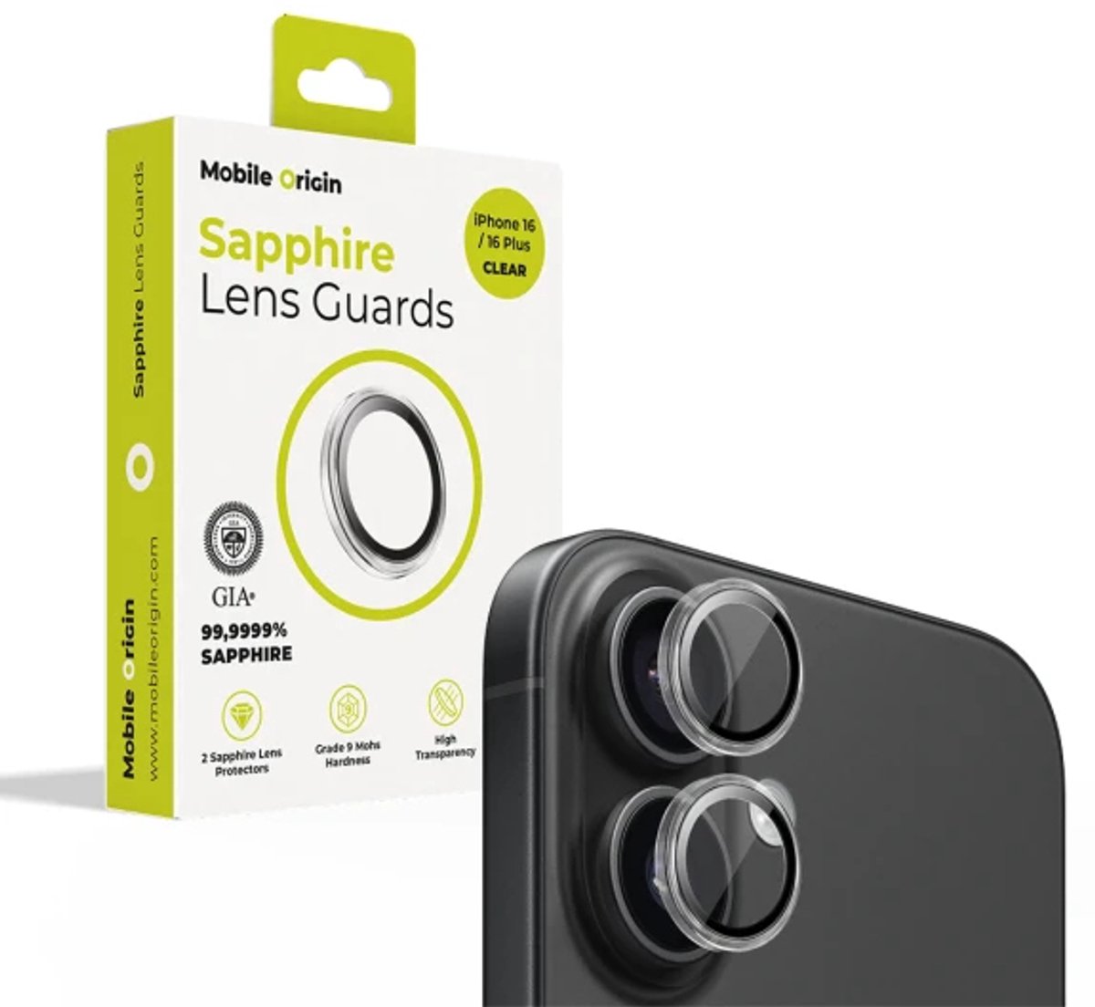 Mobile Origin Sapphire Lens guards - clear - iPhone 16/16 Plus