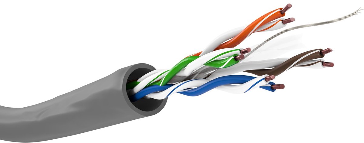 Pro CAT 6 network cable U/UTP grey 100 m - CU AWG - Grå - 100m