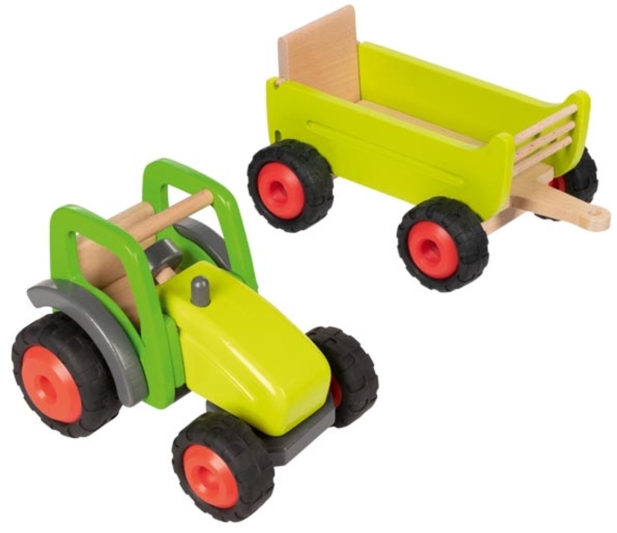 Goki Wooden Tractor with Trailer