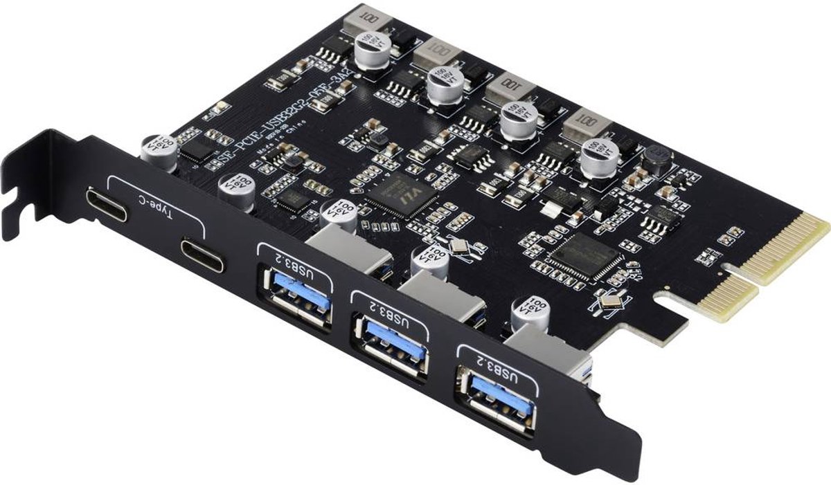 Renkforce RF-6613196 3+2 ports Carte contrôleur USB 3.1 USB-C® (USB 3.2 Gen 2)
