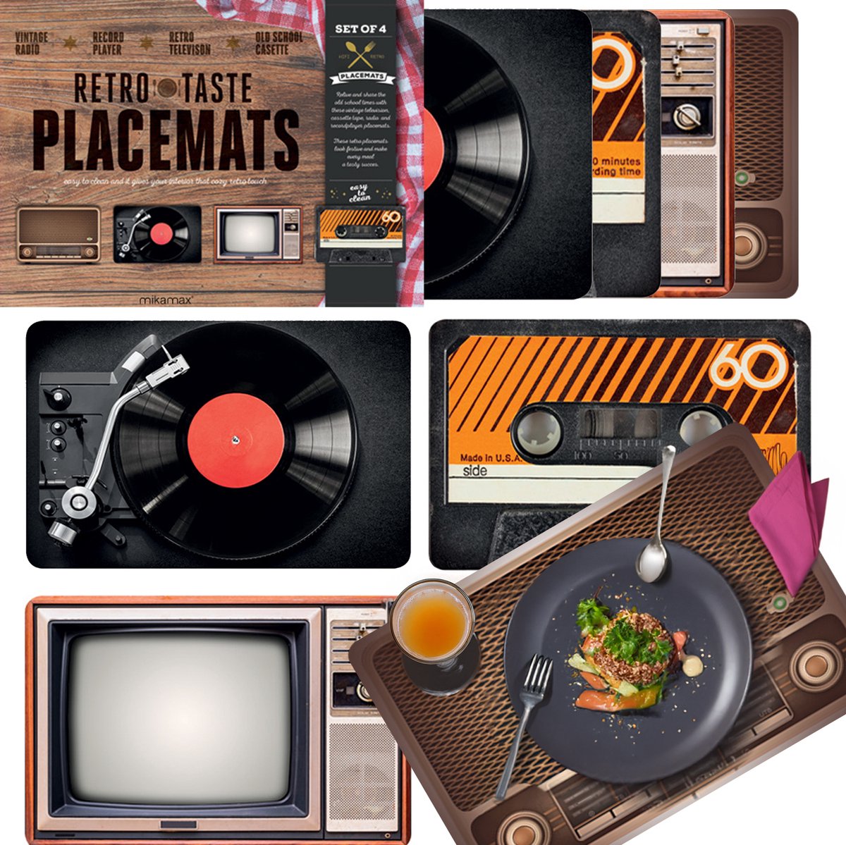 Mikamax Retro Placemats - Set of 4