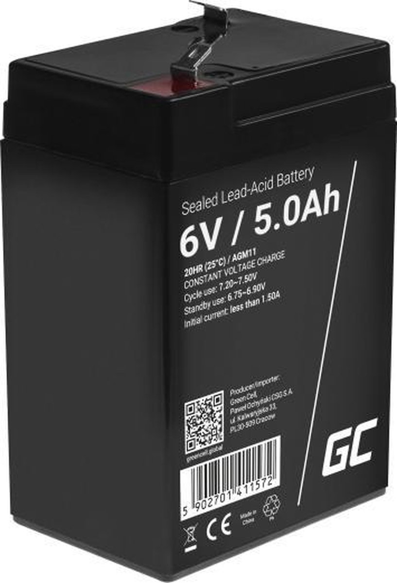 Green Cell AGM11 AGM 6V/5Ah Gel Deep Cycle