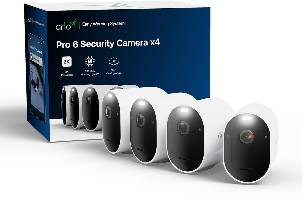 Arlo Pro 6 2K+ Overvågningskamera, 4-kameraer