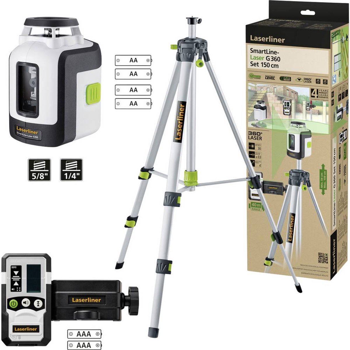 Laserliner SmartLine-Laser G360 Set 150cm Laser à lignes 360°