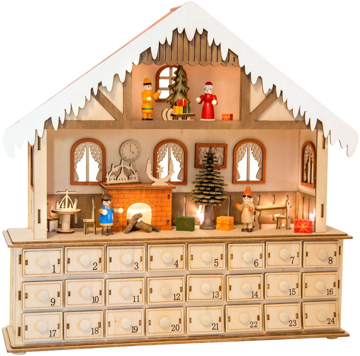 Small Foot Wooden Advent Calendar Living Room with Lights