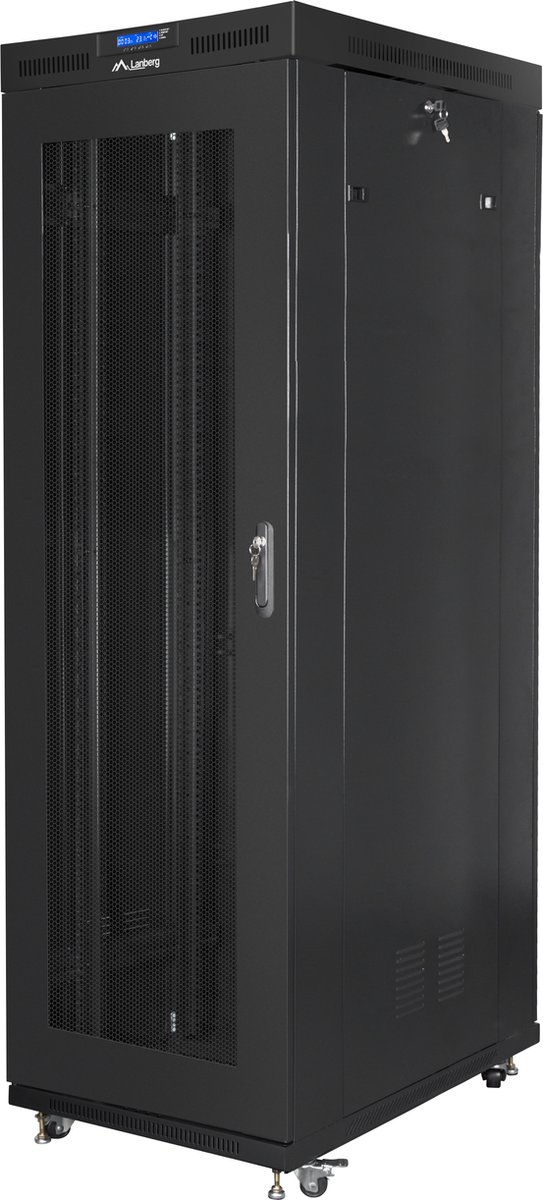Lanberg FF01 series - rack - 800 x 1200 flat pack with mesh door LCD - 27U