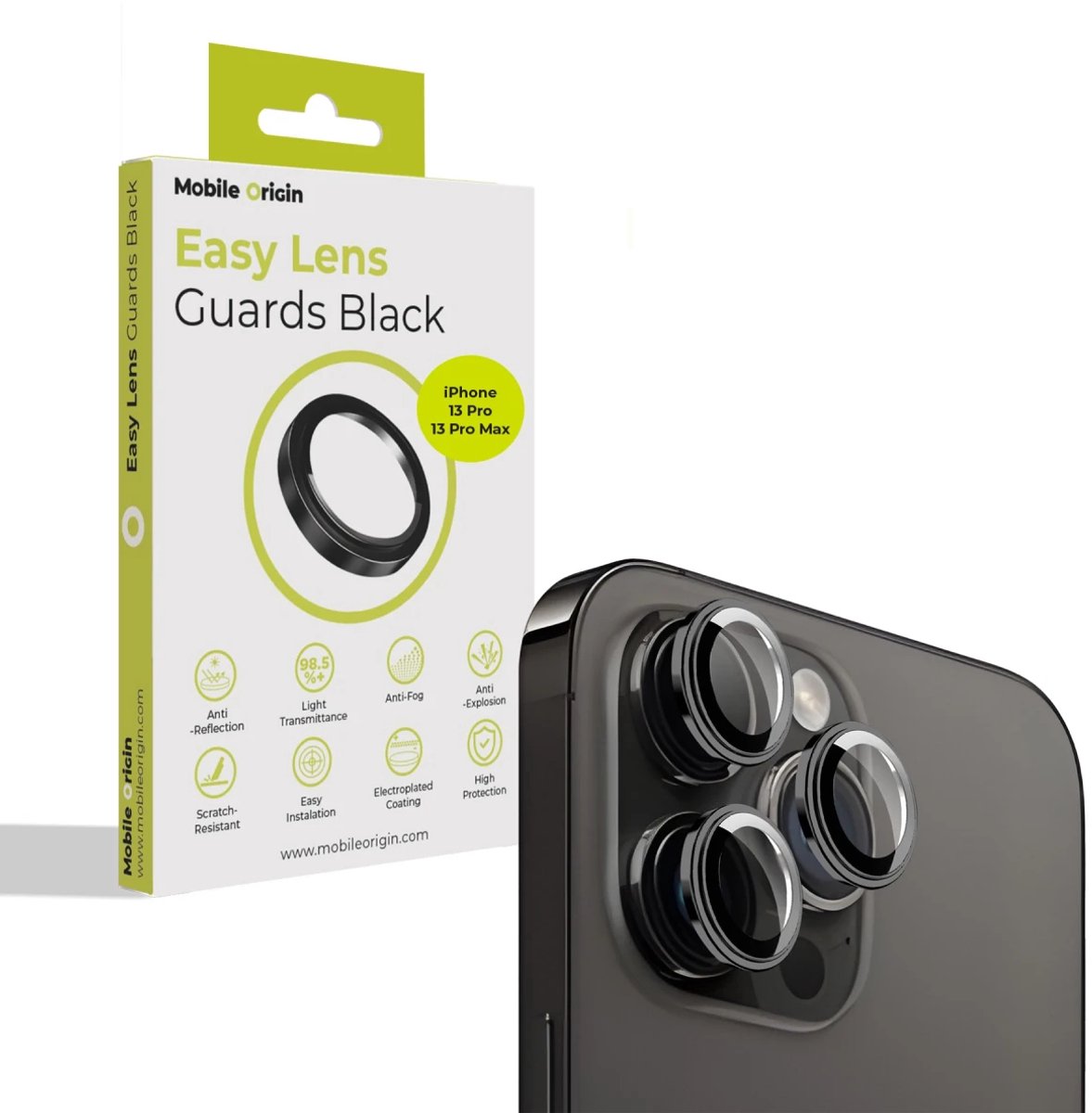 Mobile Origin Easy Lens guards - black - iPhone 13 Pro / 13 Pro Max