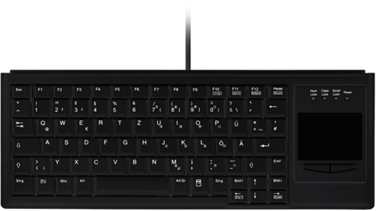 Cherry Contour Active Key Industrial AK-4400-GU - keyboard - low profile compact - with trackpad - QWERTY - Pan Nordic - black Input Device - Tastatur - Nordisk - Sort