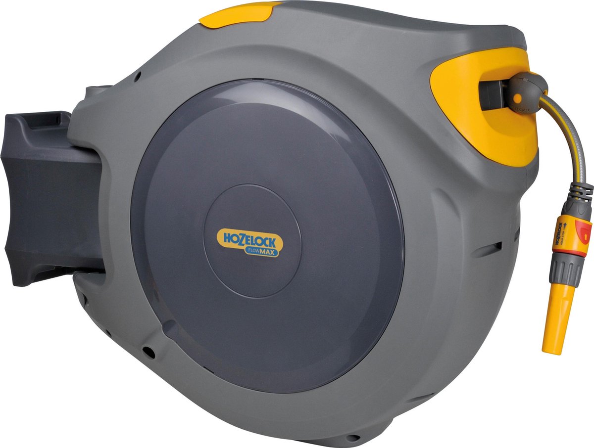 Hozelock 2597 0000 FLOWMAX Auto Reel 30 m Dévidoir de tuyau 30 m 1 pc(s) gris, jaune