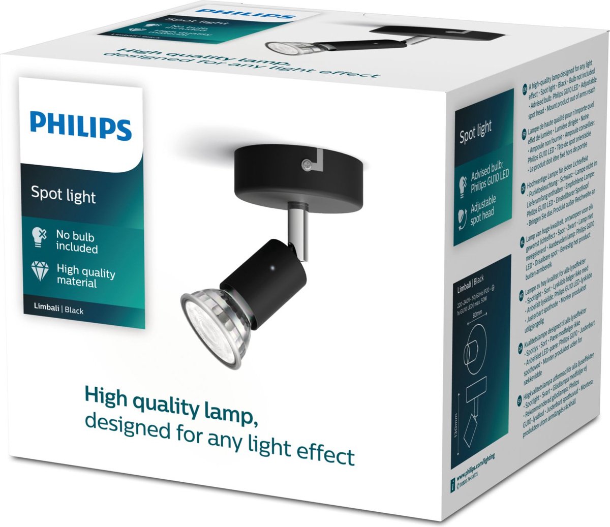 Philips Limbali single spot black 1x50W 230V