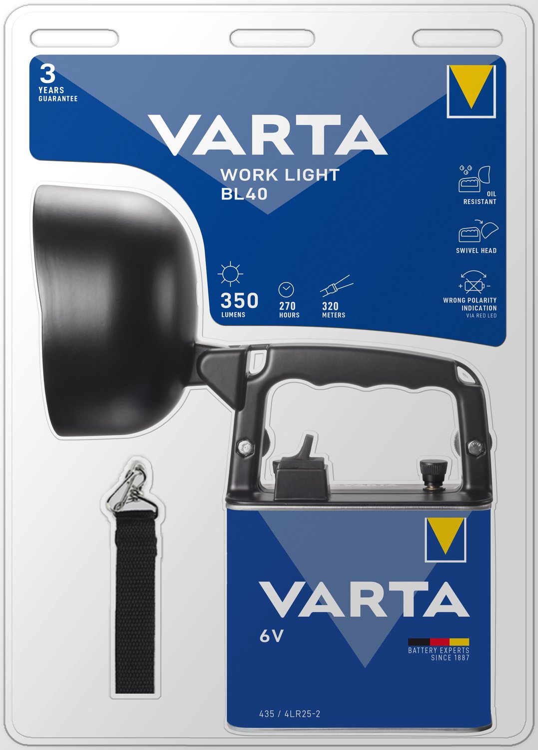Lampe de travail Varta 18660101421 noir N/A 1980 g
