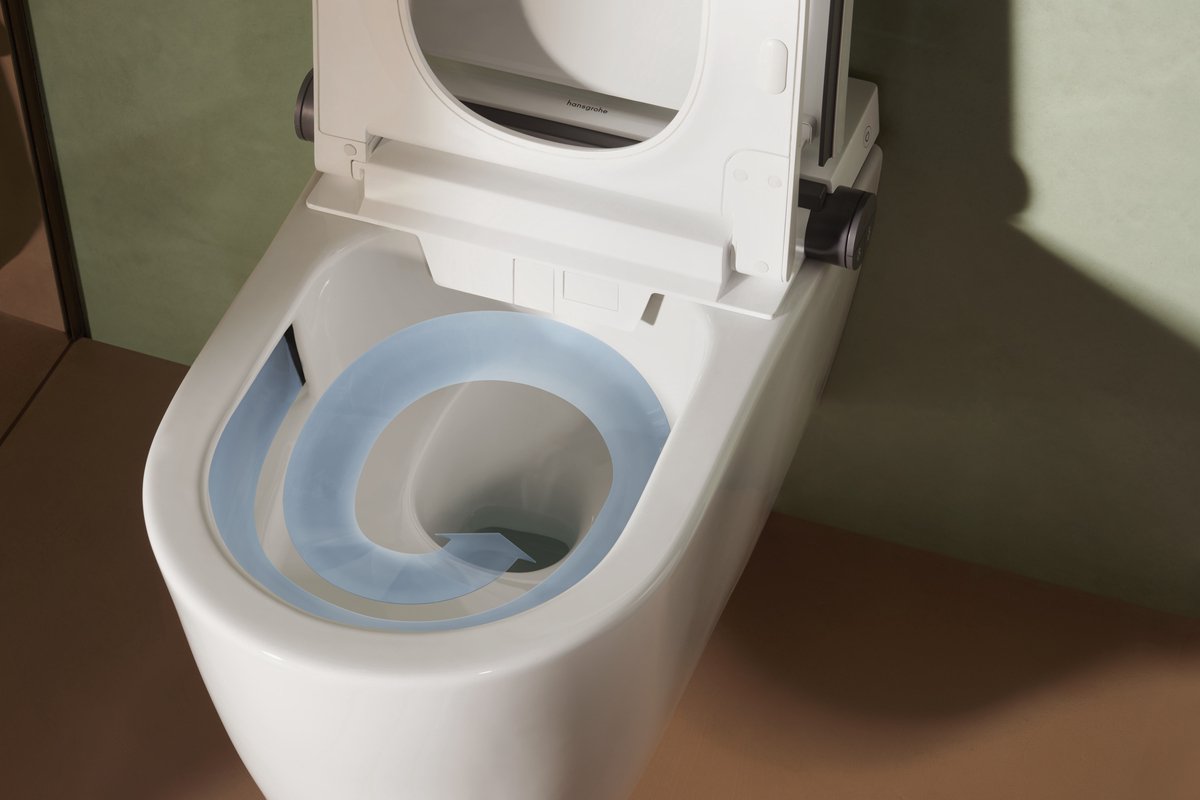 Hansgrohe LavaPura Element S væghængt douchetoilet kompletsæt AquaHelix Flush, SmartClean, HygieneEf