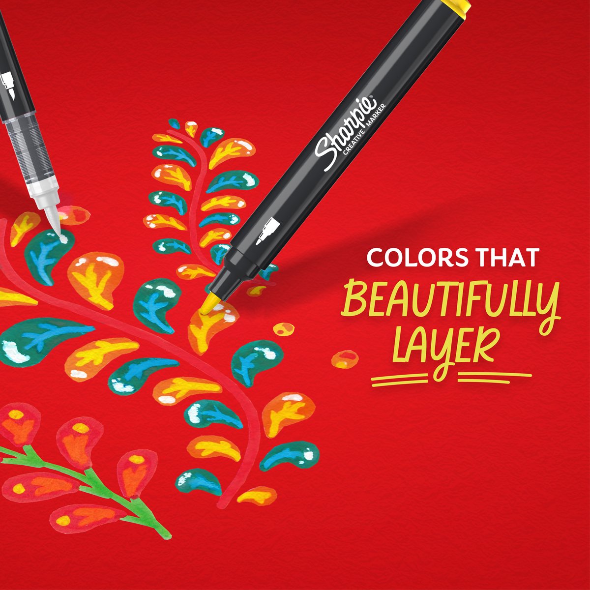 Sharpie Creative Akryl Paint Marker | Penselspids | Orange | 6 stk