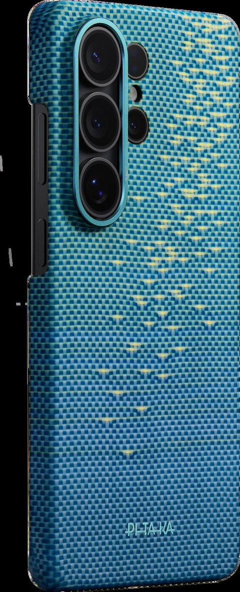 PITAKA Edge Case - Lucid Blue Aaron Button - Samsung Galaxy S26 Ultra