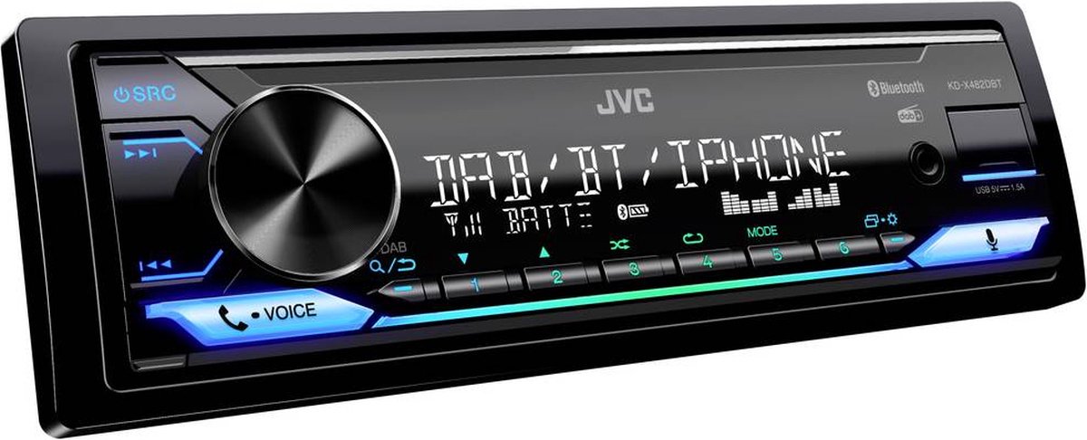 JVC KD-X482DBT Autoradio kit mains libres bluetooth, tuner DAB+