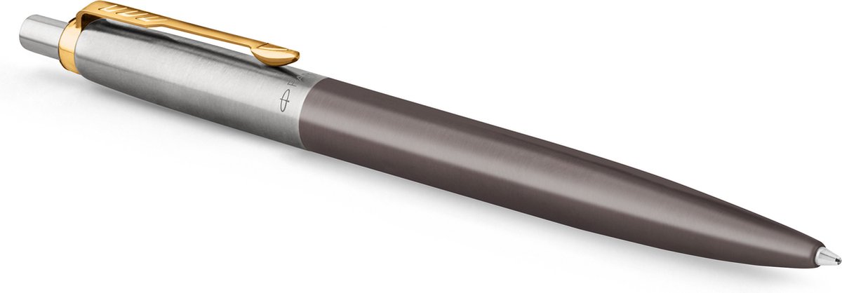Parker Jotter XL Kuglepen | Grålakeret med guldbeklædning | Medium spids | Blå blækpatron | Gaveæske