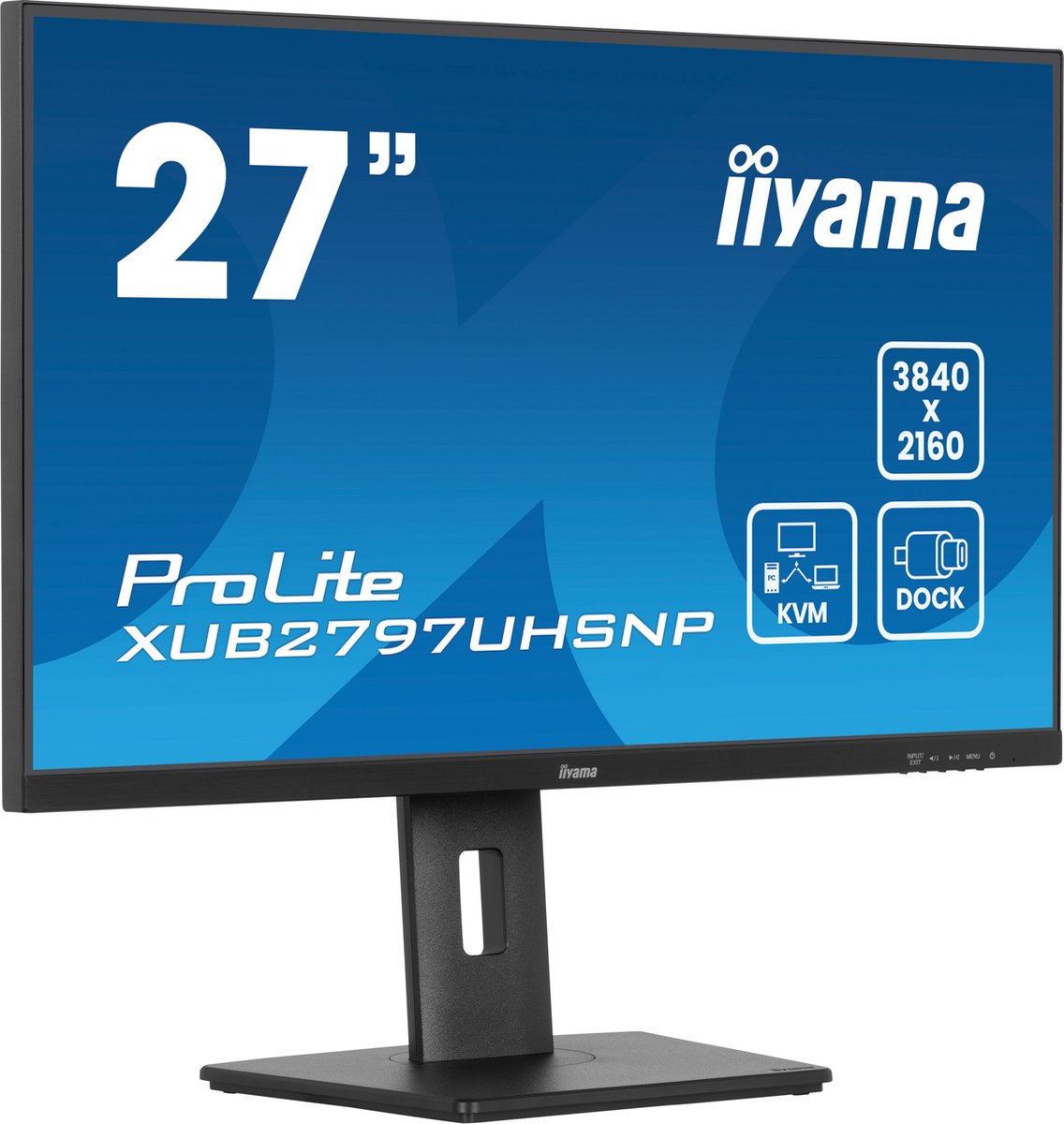 27" iiyama ProLite XUB2797UHSNP-B1 - 3840x2160 - 60Hz - IPS - 96W USB-C - KVM switch