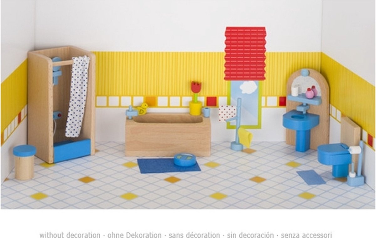 Goki Dollhouse Furniture Bathroom