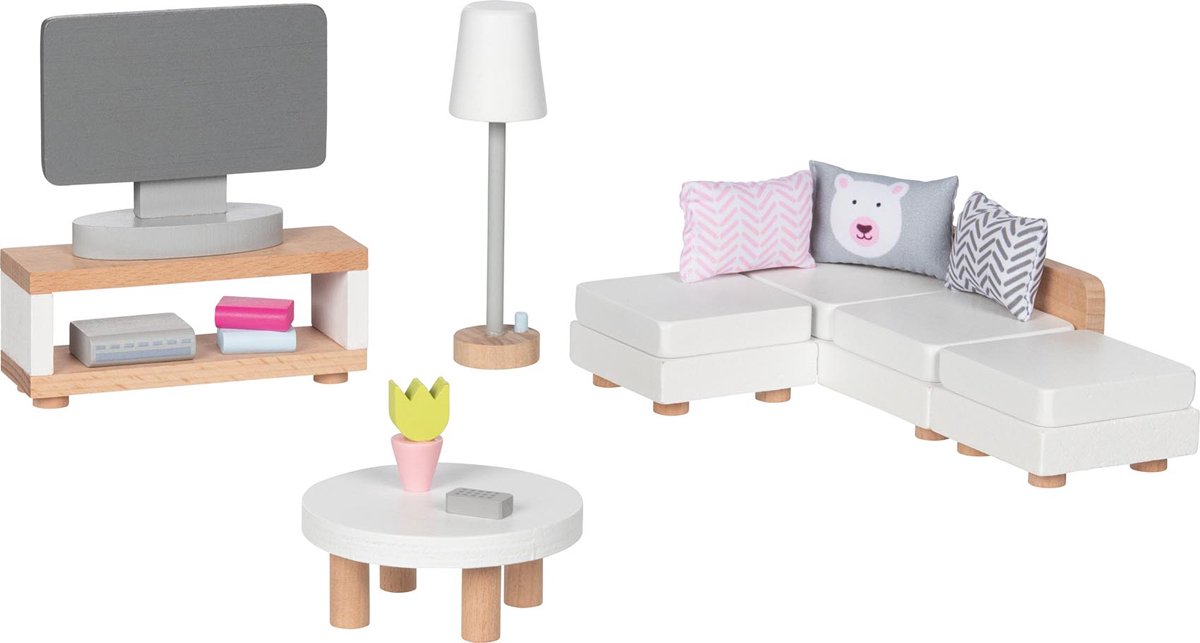 Goki Wooden Doll Furniture Living Room 15 pieces.