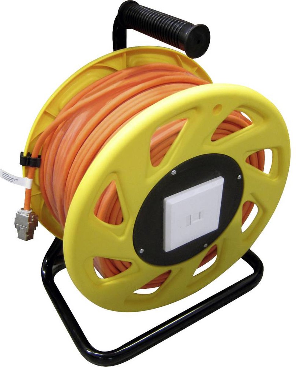 Renkforce RJ45 réseau informatique Enrouleur de câble CAT 7a S/FTP 90.00 m orange rond