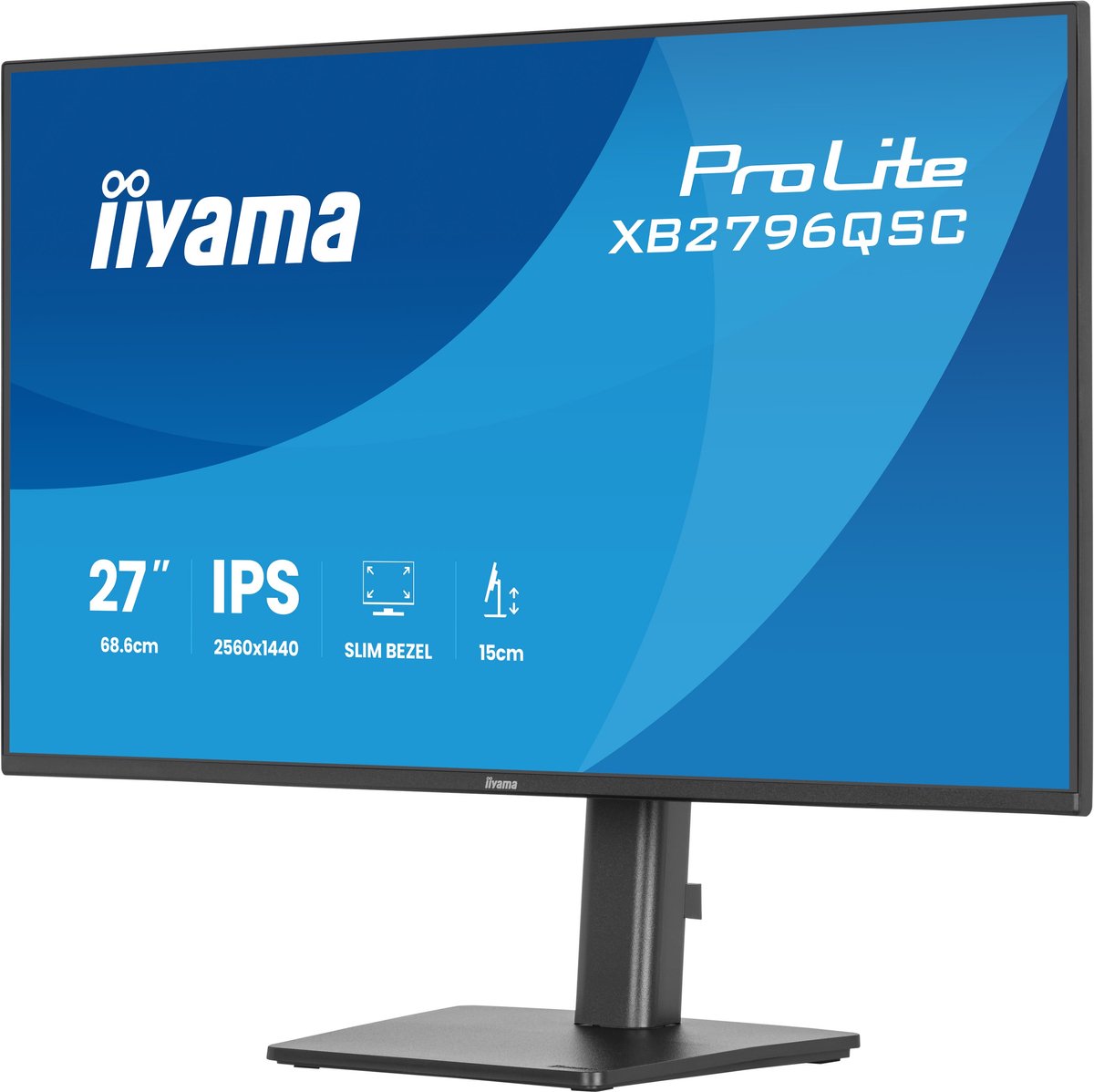 27" iiyama ProLite XB2796QSC - 2560x1440 (QHD) - 60Hz - IPS - 65W USB-C