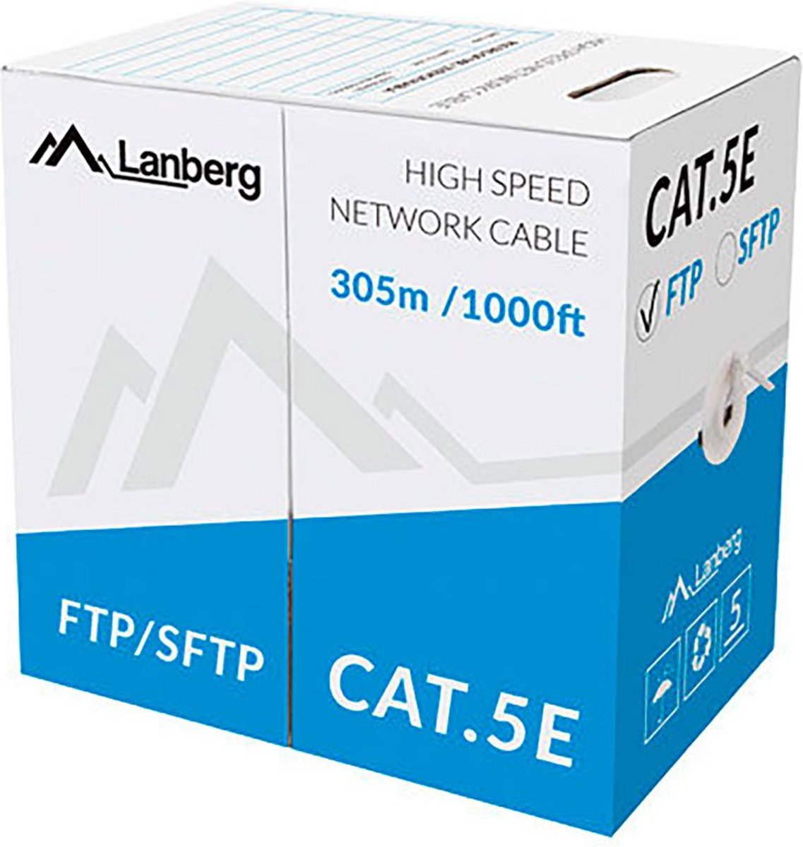 Lanberg bulk cable - 305 m - grey RAL 7035 - Grå - 305m